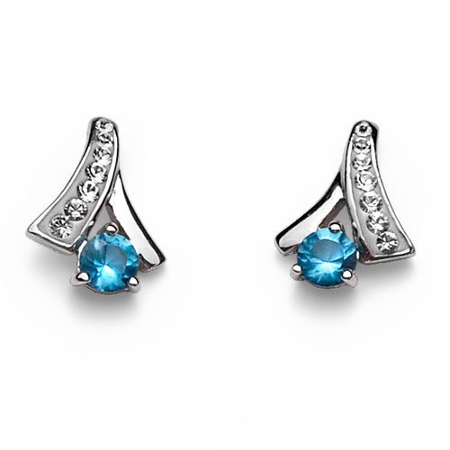 Ezüst fülbevaló Swarovski kövekkel Oliver Weber Nice Blue