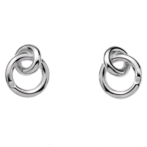 Ezüst fülbevaló Hot Diamonds Eternity Interlocking Silver Stud DE308