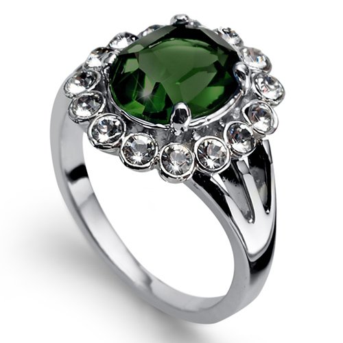 Gyűrű Swarovski kristályokkal Oliver Weber Genuine Emerald