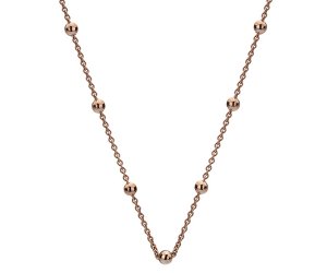 Ezüst lánc Hot Diamonds Emozioni Rose Gold Cable with Ball Chain 18