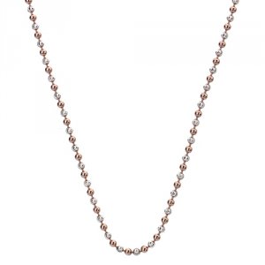 Ezüst lánc Hot Diamonds Emozioni Silv and Rose Gold Bead Chain 30