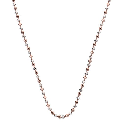 Ezüst lánc Hot Diamonds Emozioni Silv and Rose Gold Bead Chain 30