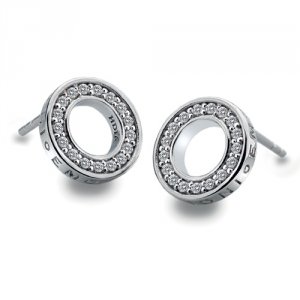 Ezüst fülbevaló Hot Diamonds Emozioni Saturno Clear DE408