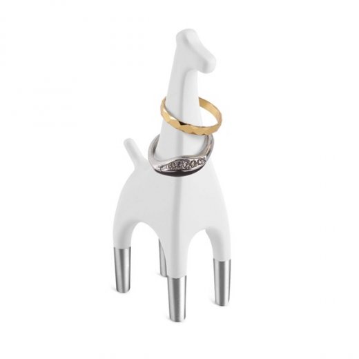 Kis ékszertartó állvány gyűrűkre Umbra Giraffe - fehér