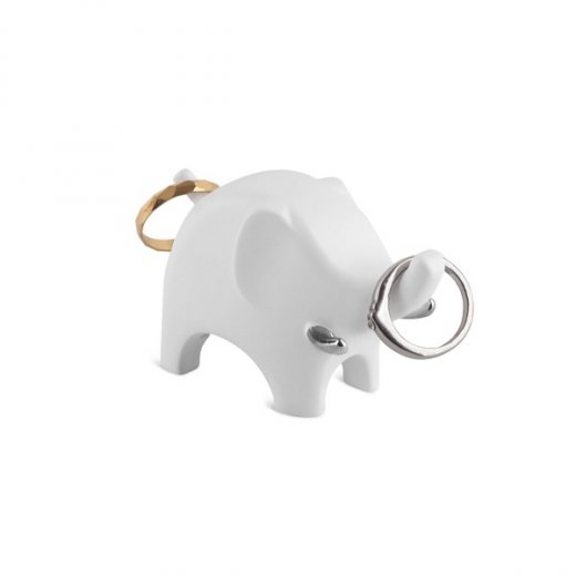 Kis ékszertartó állvány gyűrűkre Umbra Anigram Elephant - fehér