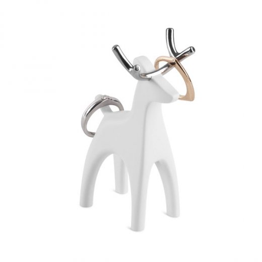 Kis ékszertartó állvány gyűrűkre Umbra Anigram Reindeer - fehér