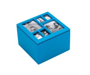 Fa ékszerdoboz Umbra Multi Photo Box - kék