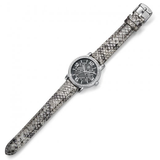 Női Swarovski kristályokkal díszített karóra Oliver Weber Vigo Leopard Silver 65044-SIL