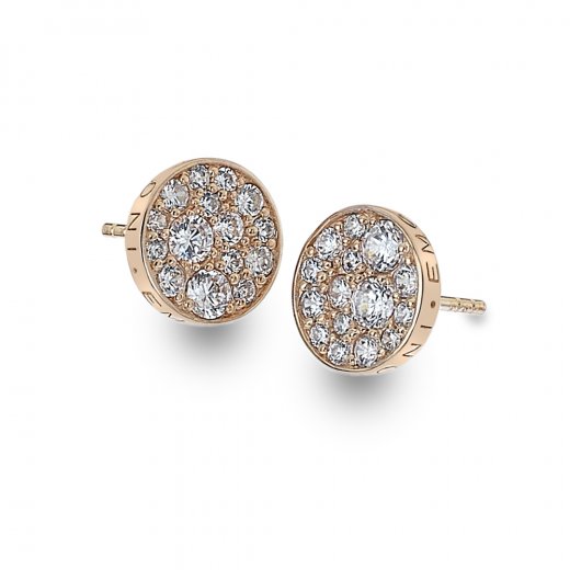 Ezüst fülbevaló HOT DIAMONDS Emozioni Scintilla Rose Gold DE457