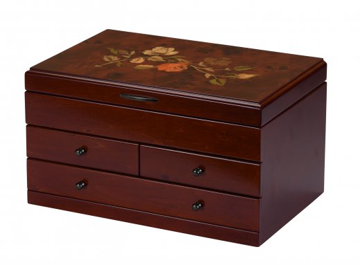 Fa ékszerdoboz Mele&Co. Ulrica Floral Mahogany Range