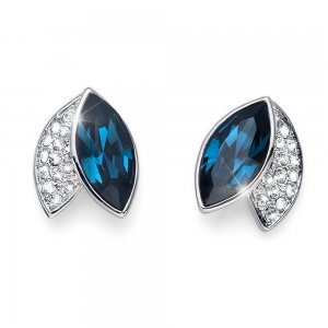 Fülbevaló Swarovski kristályokkal Oliver Weber Leaf blue