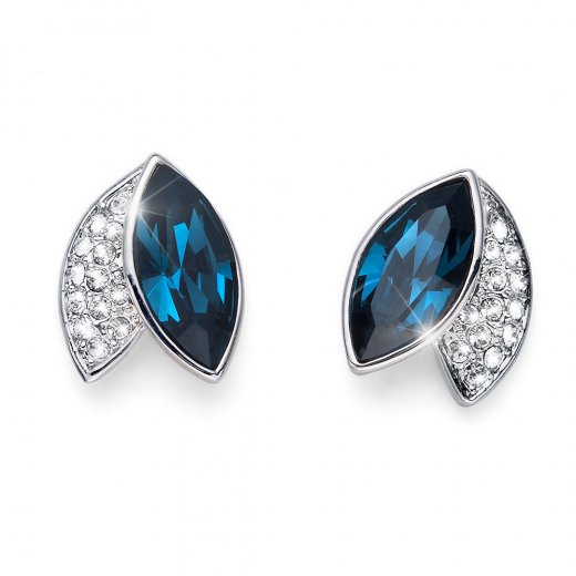 Fülbevaló Swarovski kristályokkal Oliver Weber Leaf blue