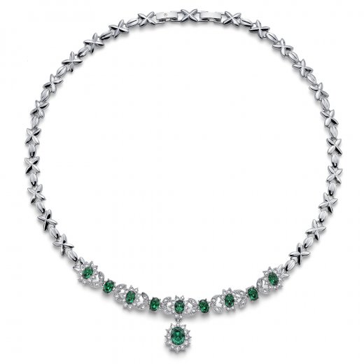 Nyaklánc Swarovski kristályokkal Princess emerald
