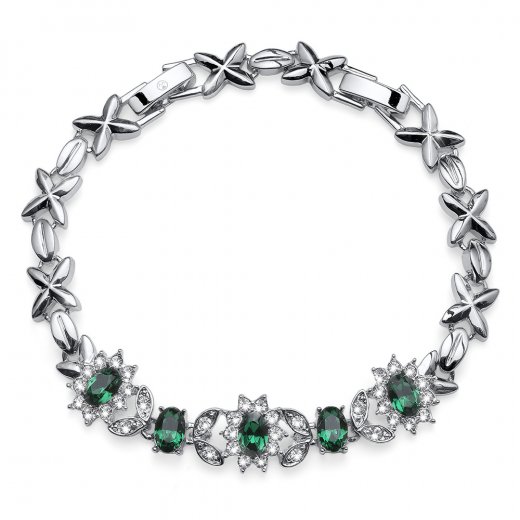 Karkötő Swarovski kristályokkal Oliver Weber Princess emerald