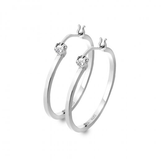 Ezüst fülbevaló Hot Diamonds Hoops DE625