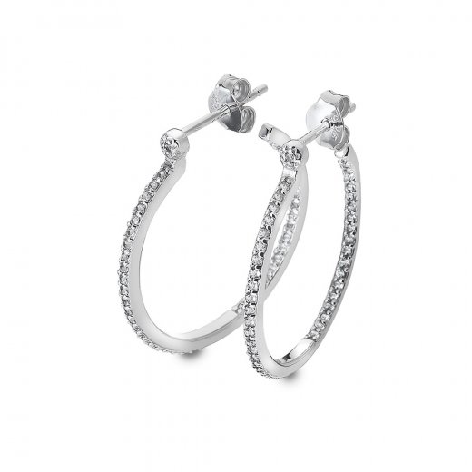 Ezüst fülbevaló Hot Diamonds Hoops Topáz DE623