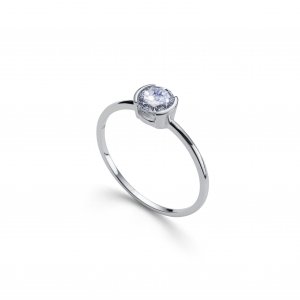 Ezüst gyűrű Swarovski kristályokkal Oliver Weber Tiny WHI