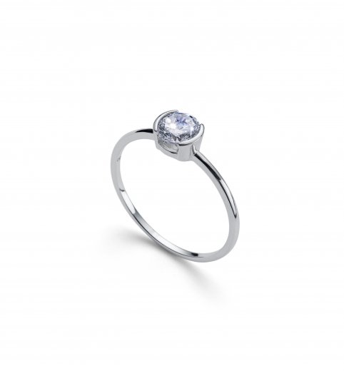 Ezüst gyűrű Swarovski kristályokkal Oliver Weber Tiny WHI