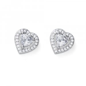 Ezüst fülbevaló Swarovski kristályokkal Oliver Weber Forever white