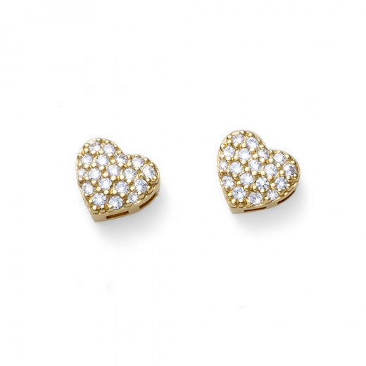Ezüst fülbevaló Swarovski kristályokkal Oliver Weber Unica golden white