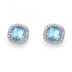 Fülbevaló Swarovski kristályokkal Oliver Weber Secret aqua