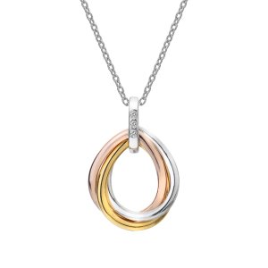 Ezüst medál Hot Diamonds Trio Teardrop RG DP780
