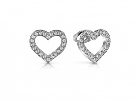 Fülbevaló Guess Hearts Silver UBE28003