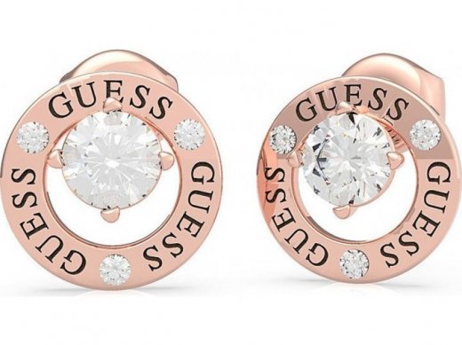 Guess Rose Gold fülbevalók Swarovski kristállyal UBE20136