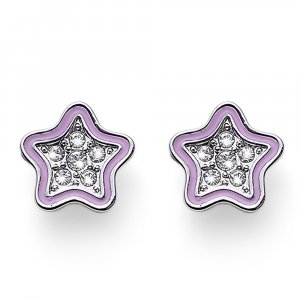 Gyermek fülbevaló L.O.L Surprise Star rose Swarovski kristályokkal L2002PIN