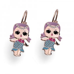 Gyermek fülbevaló L.O.L Surprise Merbaby RG Swarovski kristályokkal L2010MER
