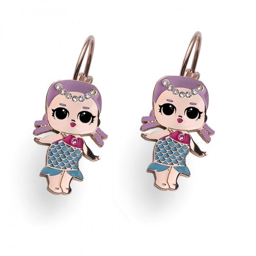 Gyermek fülbevaló L.O.L Surprise Merbaby RG Swarovski kristályokkal L2010MER