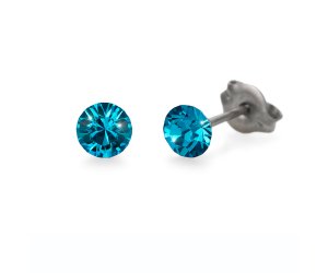 Oliver Weber fülbevalók Swarovski kristályokkal Sensitive PE Chaton mini blue zircon