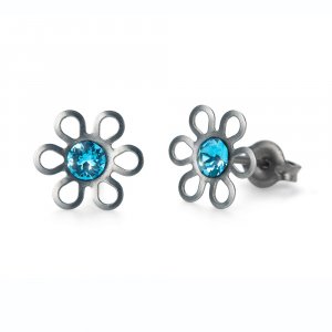 Oliver Weber fülbevalók Swarovski kristályokokkal Sensitive PE Daisy aquamarine