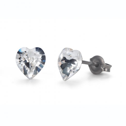 Oliver Weber fülbevalók Swarovski kristályokkal Sensitive PE Heart mini CRY