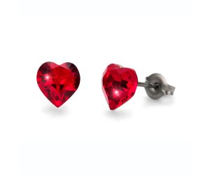 Oliver Weber fülbevalók Swarovski kristályokkal Sensitive PE Heart mini siam