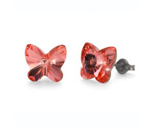 Fülbevaló Oliver Weber Swarovski kristályokkal Sensitive PE Butterfly rose peach