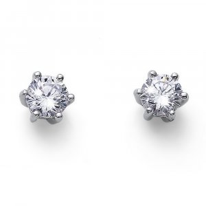 Ezüst fülbevaló Swarovski kristályokkal Oliver Weber Brilliance M CZ WHI