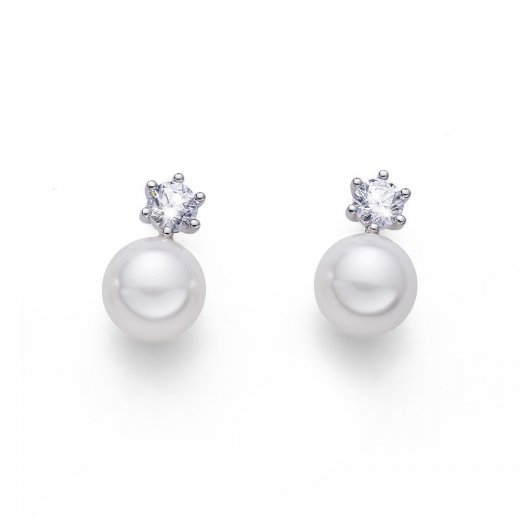 Fülbevaló Swarovski kristályokkal Oliver Weber Focus RH CZ white pearl