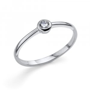 Ezüst Oliver Weber gyűrű Swarovski kristályokkal Solitaire XS CZ WHI