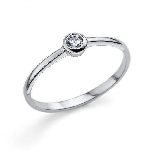 Ezüst Oliver Weber gyűrű Swarovski kristályokkal Solitaire XS CZ WHI