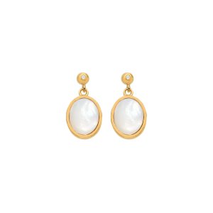 Ezüst fülbevaló Hot Diamonds X Gemstones Oval DE775