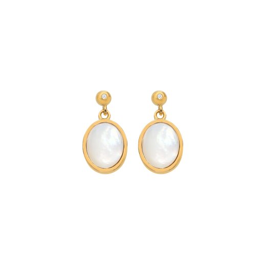 Ezüst fülbevaló Hot Diamonds X Gemstones Oval DE775