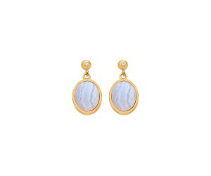 Ezüst fülbevaló Hot Diamonds X Gemstones Oval DE776