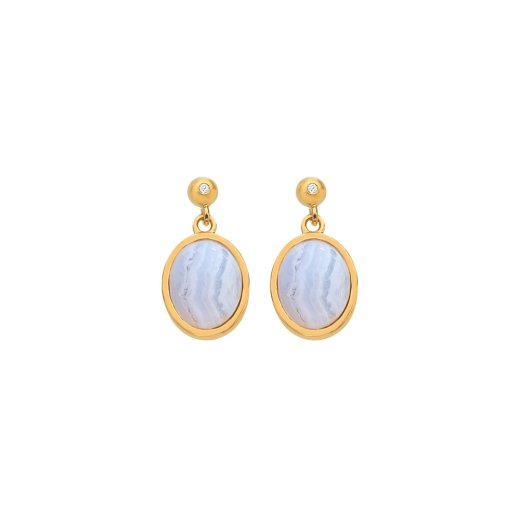 Ezüst fülbevaló Hot Diamonds X Gemstones Oval DE776