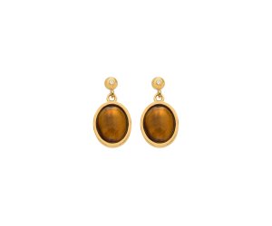Ezüst fülbevaló Hot Diamonds X Gemstones Oval DE777