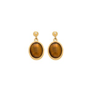 Ezüst fülbevaló Hot Diamonds X Gemstones Oval DE777