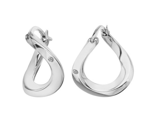 Ezüst fülbevaló Hot Diamonds Huggies DE792
