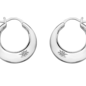 Ezüst fülbevaló Hot Diamonds Huggies DE794