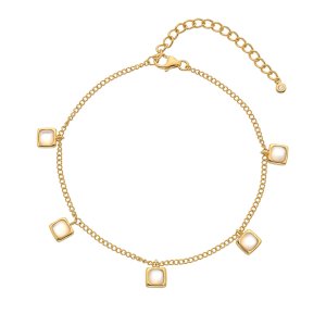 Ezüst karkötő Hot Diamonds X Gemstones Square DL662