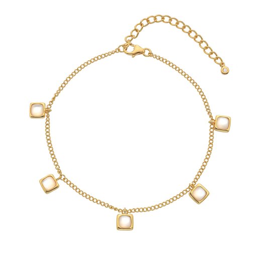 Ezüst karkötő Hot Diamonds X Gemstones Square DL662